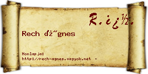 Rech Ágnes névjegykártya