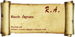 Rech Ágnes névjegykártya